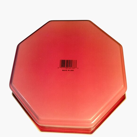 Ullman Christmas Cookie Canister Box Holiday Tree Vintage Octagonal USA - Picture 6 of 7